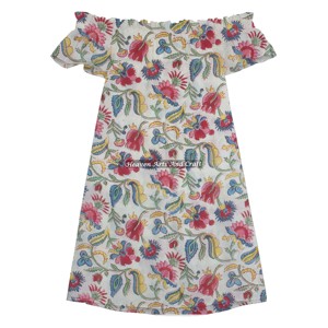 ชุดเดรสลำลองเปิดไหล่พิมพ์ลายบล็อกด้วยมือสำหรับผู้หญิงไซส์ใหญ่ พิมพ์ลายเซ็กซี่  ขายดี พร้อมสกรีนโลโก้ตามสั่ง - Product Image 1