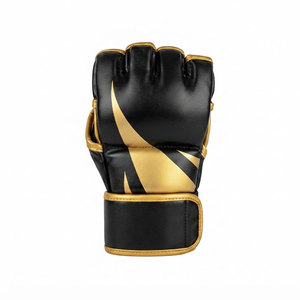 Guantes de MMA de Cuero Negro de Alta Calidad, Medios Dedos, con Cierre, Transpirables, Ligeros, que Absorben la Humedad, Unisex, para Artes Marciales - Product Image 3