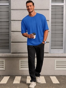 Premium heavyweight oversized drop shoulder T shirt for <b>men</b> fashion drop shoulder t shirt - Product Image 1