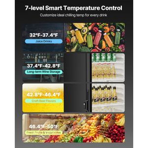 Frigorifero Espositore Commerciale con Porta in Vetro da 12.2 CU.FT, Refrigeratore per Bevande con Funzioni Freezer e Frigo - Product Image 4