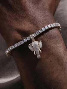 ZAWO HOUSE ZAWO-106 3mm Sterling Silver Plated VVS1 White Diamond Unisex Luxury Tennis Chain Bracelet for <b>Gift</b> - Product Image 3