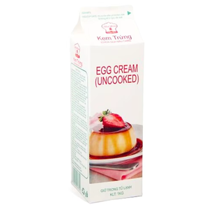 Prix d'usine, vente en gros, fournisseur OEM/ODM, exportateur, crème non laitière HALAL, crème de dessert pour boulangerie, crème vanille, crème aux œufs non cuite, 1KG - Product Image 1