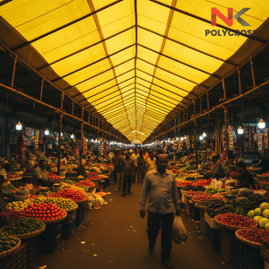 Bâche d'ombrage imprimée en toile pour marché de détail, légère, pour branding, utilisation sur stand de marché, pour le marché indien - Product Image 2