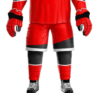 Custom Sublimation Ice Hockey Jersey Set Professional Red and <b>Black</b> Team Uniform with Matching <b>Socks</b> and Gloves - Product Image 6