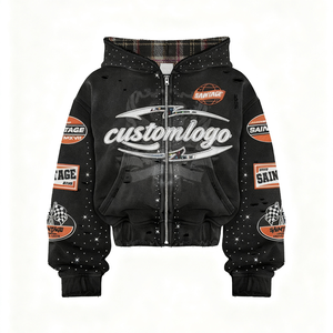 Ensemble de survêtement unisexe personnalisé en coton épais délavé style vintage, avec sweat à capuche et pantalon de jogging, broderie logo - Product Image 2