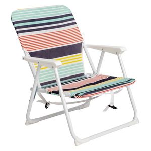 Sedia da Spiaggia di Piccole Dimensioni 56*60*63cm, Capacità 100kg, in Tessuto Oxford con Telaio in Ferro Bianco, Colore Bianco - Product Image 1