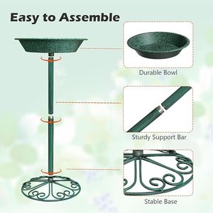 Bebedero para pájaros de metal personalizable para patio trasero, jardín y actividades de aves silvestres al aire libre cada mañana. - Product Image 2