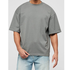 Camisetas Negras Personalizadas para Hombre, Manga Corta, Cuello Redondo, Tela de Algodón Peinado, Logotipo Bordado en la Parte Delantera, Serigrafía, Corte Holgado Formal - Product Image 3