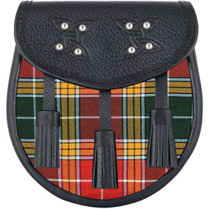 Ventoria Enterprises Nouvelle Arrivée Modèle 2026 Sporran de Kilt Écossais Buchanan Tartan Haut de Gamme Personnalisé Fait Main en Cuir Noir de Haute Qualité - Product Image 1