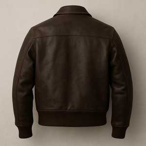 Chaqueta Bomber de PU Ecológica para Hombre, Cuello Alto, Corte Regular, Estilo Moto, Ropa de Invierno, Color Sólido, Cierre de Cremallera, Logotipo Frontal - Product Image 2