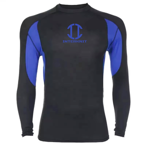 T-shirt de compression pour homme, respirant, sans couture, imprimé par sublimation personnalisée, OEM, rashguard MMA, manches longues, vêtements de sport athlétiques - Product Image 6