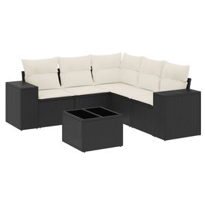 Conjunto de Sofás de Jardín en Blanco Crema y Negro - Product Image 2