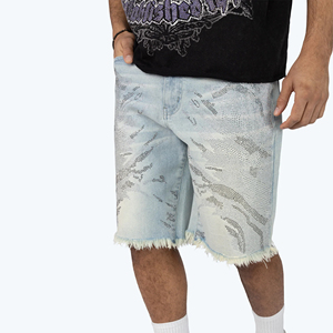 New Arrival OEM Summer <b>Men's</b> Casual Denim Shorts <b>Overalls</b> Knitted Breathable High Quality Casual Denim Shorts - Product Image 5