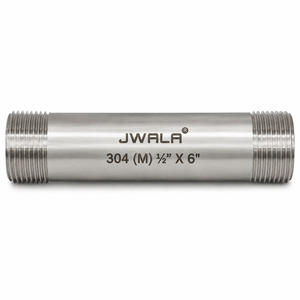 Raccord de tuyauterie en acier inoxydable 304 de qualité industrielle, longueur 6 pouces, diamètre 1/2 pouce, connecteur fileté mâle pour applications mécaniques - Product Image 1