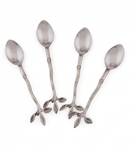 Ensemble de cuillères à thé en métal au design rustique en forme de branche, finition mate, style vintage, compatibles lave-vaisselle, pour la cuisine - Product Image 1