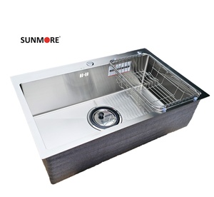 อ่างล้างจานสแตนเลสอ่างล้างจานชามเดี่ยวดีไซน์ทันสมัยขนาดใหญ่งาน8048 SM งานแฮนด์เมดจากเวียดนาม - Product Image 3