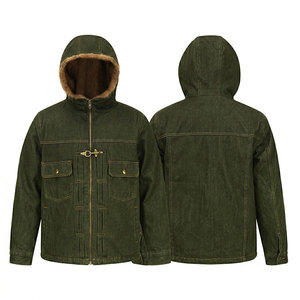 Wholesale Long Thickened Warm <b>Japanese</b> Street Fashion Zipper Closure Front Logo Vintage Hooded <b>Jacket</b> - Product Image 1