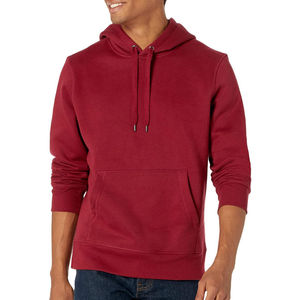 Sweat à capuche personnalisé pour homme, bordeaux, uni, en molleton, décontracté, à manches longues, avec cordon de serrage et poche kangourou, style streetwear - Product Image 5