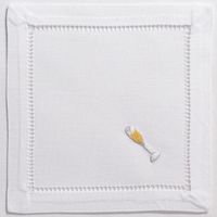 Serviettes de cocktail brodées VNAP en coton/lin de haute qualité du Vietnam, design personnalisé pour fêtes et mariages, broderie VNAP