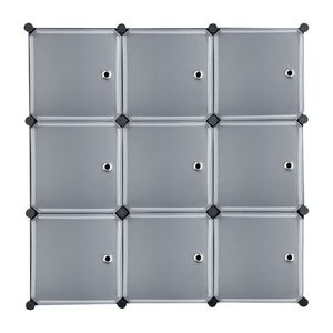 Libreria Modulare a 9 Cubi, Organizzatore Fai-da-Te in Plastica con Ripiani e Ante RT - Product Image 4
