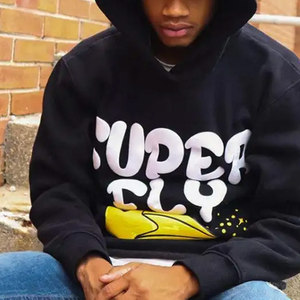 Trendy Fully Customized Men's Puff Printing Hoodies-100% Cotton 320GSM Autumn/Winter Hooded Sweatshirt 3D Foam Print <b>Jumper</b> - Product Image 3