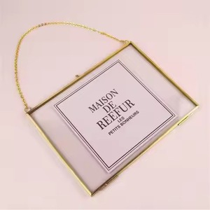 Metal Glass Photo <b>Frame</b> Wall Hanging <b>Picture</b> Holder Elegant Display <b>Frame</b> Modern Home Interior Decor - Product Image 2