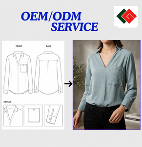 Women's <b>Linen</b> Shirt Long Sleeve Solid Color V-Neck Loose Fit Breathable Minimalist Style Spring Summer <b>Top</b> Vietnam Factory OEODM - Product Image 6