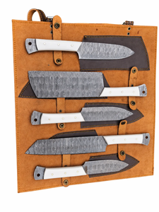 Juego de Cuchillos LEGACY BLADES de Acero de Damasco Hechos a Mano, 5 Piezas, Mango de Resina, Hoja Recta Pulida, Cuchillos de Chef Ambidiestros - Product Image 2