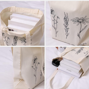 Sac fourre-tout en toile de haute qualité, coutures robustes, sac d'épicerie réutilisable, sac de transport léger et tendance pour les courses quotidiennes - Product Image 6
