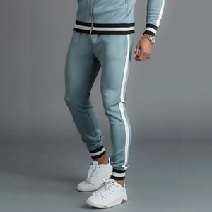 100% Polyester Men Zipper Tracksuit for Men Side <b>Strips</b> Fashion Sportswear Street Wear - Product Image 6