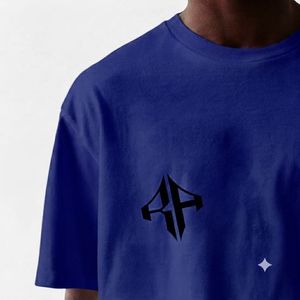 Camiseta Casual de Algodón 100% para Hombre, de Primera Calidad, Corte Holgado, con Logotipo Personalizado Serigrafiado, Color Azul Marino, de Secado Rápido, Cuello Redondo - Product Image 5