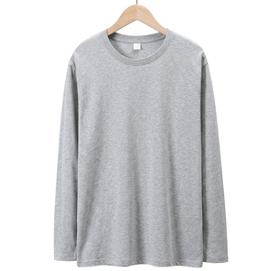 เสื้อยืดคอกลมแขนยาวผู้ชาย T Plus สีดำล้วน ผ้าฝ้ายเจอร์ซีย์ ระบายอากาศได้ดี แบบลำลอง - Product Image 6