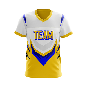Camiseta de Fútbol con Cuello en V, Nombre del Equipo, Impresión Sublimada, 100% Poliéster, Absorbe la Humedad, Unisex, Adulto, Manga Corta - Product Image 1