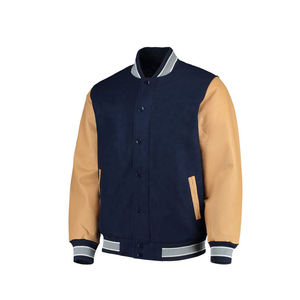 Chaqueta Estilo Universitario Multicolor para Hombre, Mangas en Contraste, Ribete Acanalado a Rayas, Botones a Presión, Ropa Urbana de Moda - Product Image 2
