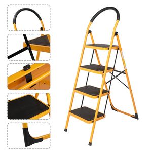 Portable Home and <b>Kitchen</b> 4-<b>Step</b> Folding Ladder Anti-Slip with Rubber Hand Grip RT - Product Image 3