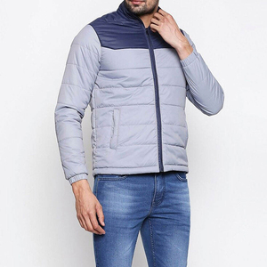 Windproof Stand Collar <b>Men's</b> Puffer <b>Jacket</b> - <b>Lightweight</b> Water-Resistant Woven Solid Zipper Closure Coat for Winter - Product Image 6