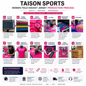 เสื้อฮอกกี้ชายแบบอินเตอร์ล็อค โพลีเอสเตอร์ พรีเมียม 160 GSM สีฟ้าขาว ลายเรขาคณิต พิมพ์โลโก้ด้วยความร้อนแบบกำหนดเอง - Product Image 4