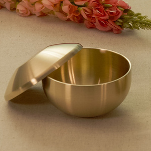 NOBBAN Ciotola per Riso Tradizionale Coreana in Ottone Forgiato a Mano con Coperchio, Articolo in Bronzo di Eredità Reale - Product Image 1