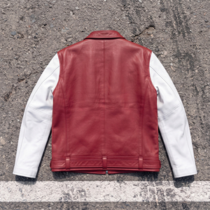 <b>Men's</b> Stand Collar Embroidery Custom <b>Leather</b> Motorcycle <b>Jacket</b>-Waterproof Windproof Breathable Long Sleeve - Product Image 2