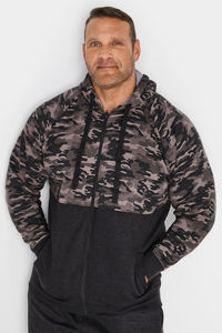 Sudadera con capucha de invierno transpirable de forro polar con cremallera y bloques de color gris carbón para hombre, talla grande, personalizada, venta al por mayor, novedad 2026, Mid Night - Product Image 6