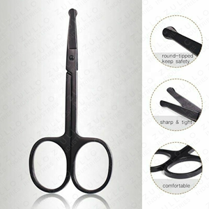 Premium Black Nail and Nose Scissors with Black <b>Comb</b> Leather Packaging High Quality Professional Grooming Set OEM Wholesale - Product Image 4