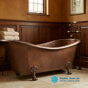 Daystar Trade Inc. Baignoire autoportante en cuivre martelé, style antique, ovale, durable pour adultes - Product Image 1