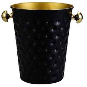 Refroidisseur à vin rond en métal, fait main, avec revêtement en poudre noire pure, tendance du moment, à prix avantageux - Product Image 1