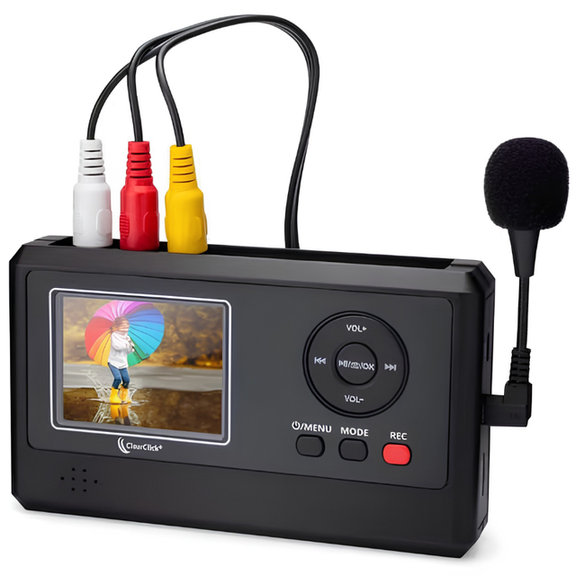 Video to Digital Converter Deluxe Edition, No Computer Required, 2.3" LCD Screen, Records VCR VHS Hi8 Camcorder DVD