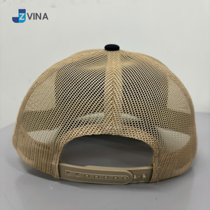Casquette Trucker Unisexe en Toile Polyester Noire et Kaki de Haute Qualité avec LOGO Personnalisé, 6 Panneaux, Réglable, Broderie 3D Décontractée - Product Image 4