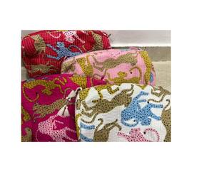 Animal Printed Cotton Quilted Toiletry Sets Handmade Boho 3 Piece Cosmetic Pouch Bags for Her - Product Image 6