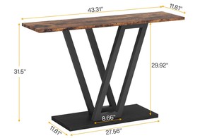 Mesa Consola Moderna de Madera con Base de Metal, Mueble Industrial para Entrada o Sala de Estar - Product Image 6