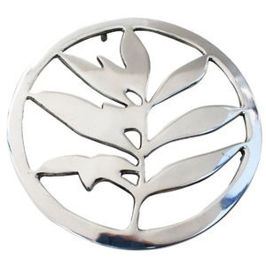 Protector de Mesa y Encimera de Cocina con Diseño Atractivo de Hoja Botánica Redonda en Metal para Platos y Sartenes Calientes - Product Image 1