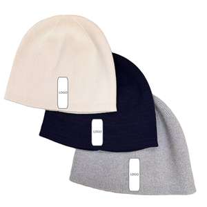 Otoño Invierno cálido pulóver sombrero 100% algodón versátil 3D bordado Beanie para parejas logotipo personalizado de punto y a prueba de frío - Product Image 2
