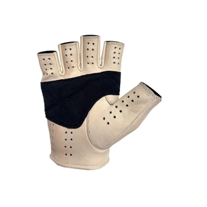 Breathable <b>Touch</b> <b>Screen</b> Thermal Half Finger <b>Gloves</b> Made Premium Quality PU Leather <b>for</b> Bikers Weight Lifting Unique White Color - Product Image 4